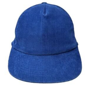 Re Play Blue Corduroy 5 Panel Snapback Hat OS Blank Adjustable Structured
